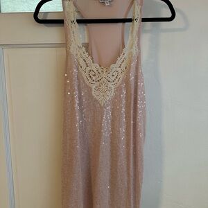 Elegant Lace and Sequin Nightgown